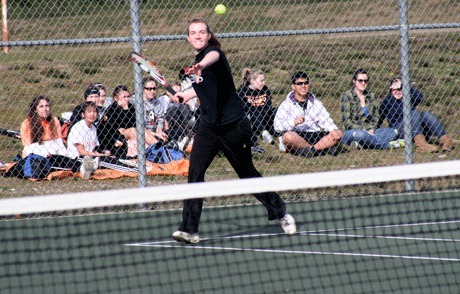 Klahowya Secondary School sophomore Tracy Landram advanced to the Class 2A state girls singles tournament last season