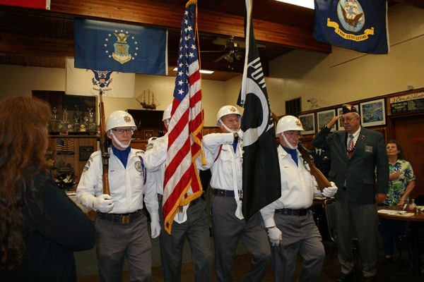 The Honor Guard present the colors during a recognition ceremony to honor POW/MIA Day which was last week. Around 100 members and guests attended the event which is hosted by VFW Post No. 239 each year.