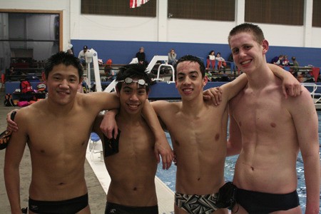 From left: Central Kitsap High School swimmers Tyler Hirata