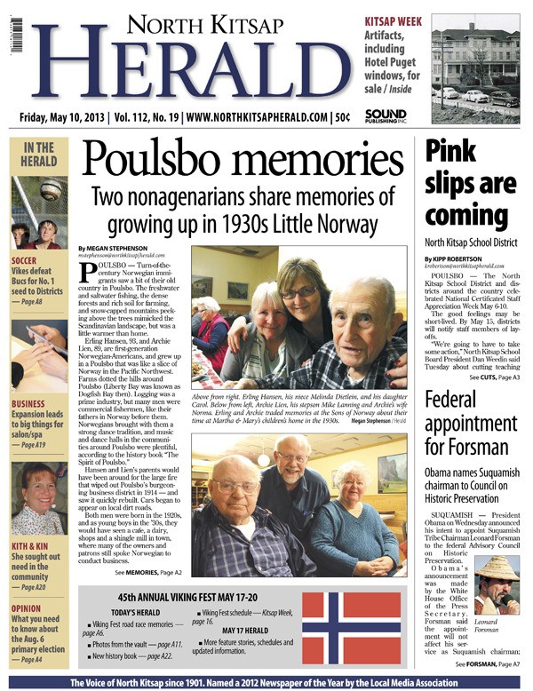 The May 10 North Kitsap Herald has 40 pages in two sections. Readers also get USA Weekend magazine and local and regional advertising circulars.