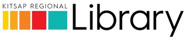 Volume bars highlight new Kitsap Regional Library logo.