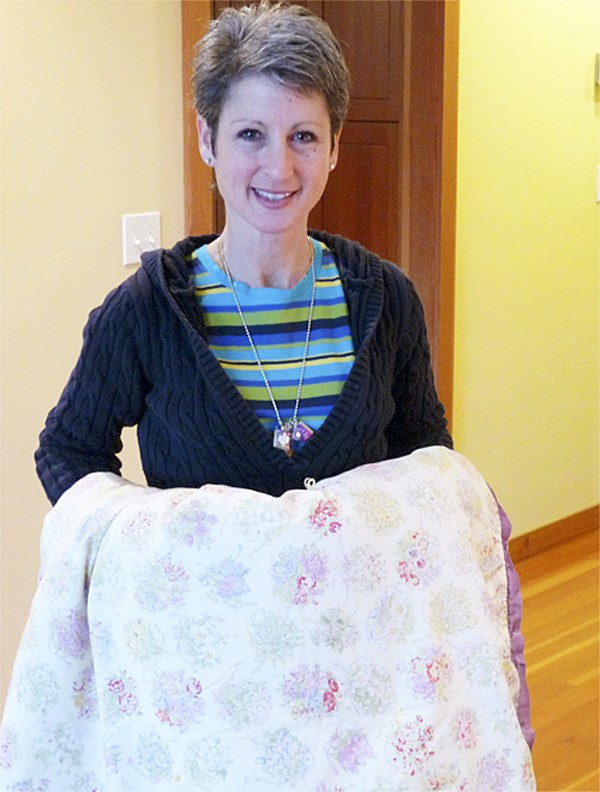 Karen Gerstenberger and the quilt that inspired Katie's Comforters Guild