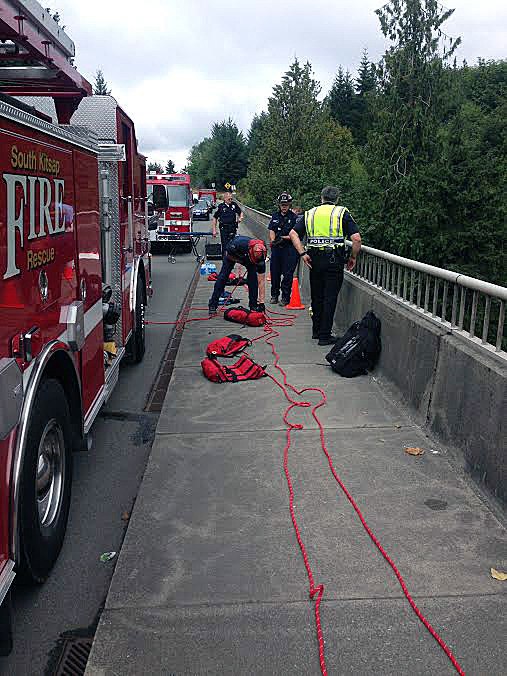 South Kitsap Fire and Rescue crew helped to recover the body of a woman who jumped off the Tremont Bridge before noon on Aug. 14.