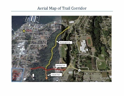 A map of the proposed Blackjack Creek Trail.