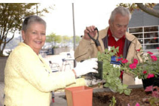 Local Rotarians came together Saturday afternoon to help beautify Bremerton Harborside.