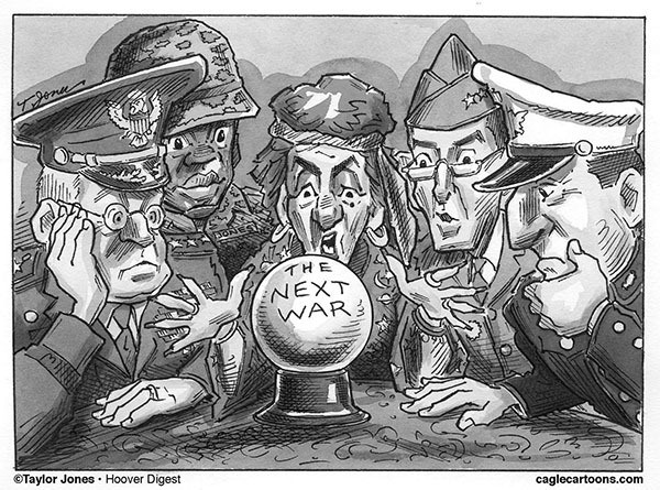 This week's cartoon takes a look at the possibility of another military conflict.
