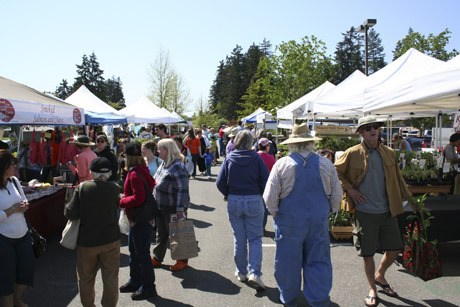 A bustling Poulsbo Farmers Market.