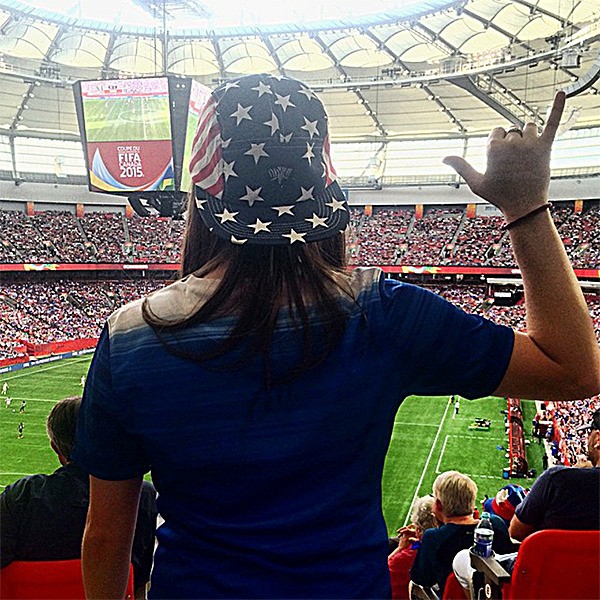 Anna Fairchok at the USA v. Nigeria game in Vancouver