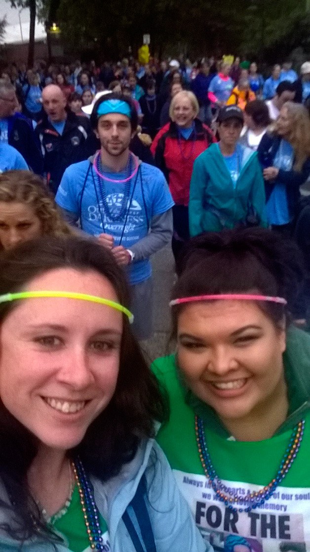 Jackie Briere and Christine Wilson at an Out of the Darkness Walk in Seattle earlier in 2014.