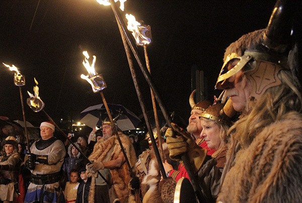 Vikings stand ready to light the yule log fire Dec. 5 at Jule Fest at Muriel Iverson Williams Waterfront Park.