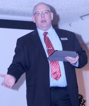 Chamber Executive Director Matt Murphy addresses the groups members during the Jan. 15 monthly luncheon.