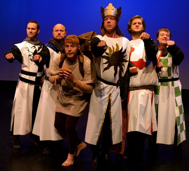 The knights of Spamalot at Bainbridge Performing Arts. From left