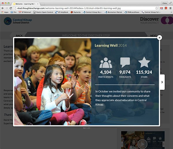 The main page of Central Kitsap School District's Thoughtexchange survey website.