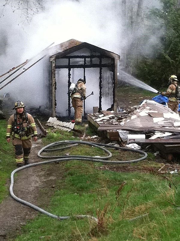 Fire destroys Gamblewood shed being used as temporary housing Kitsap