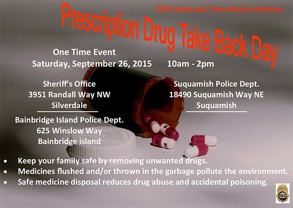Prescription drug take back day is Sept. 26.