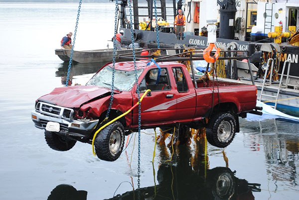 Vehicle and victim recovered from Hood Canal Bridge this morning bringing some closure for family.