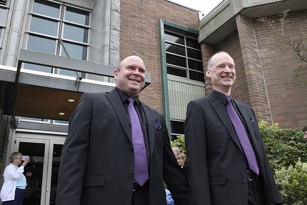 Phil Bonderud and David Smith of Olalla married in April at the Kitsap County Courthouse.