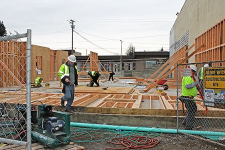 Work continues at the Salvation Army site despite a recent theft.