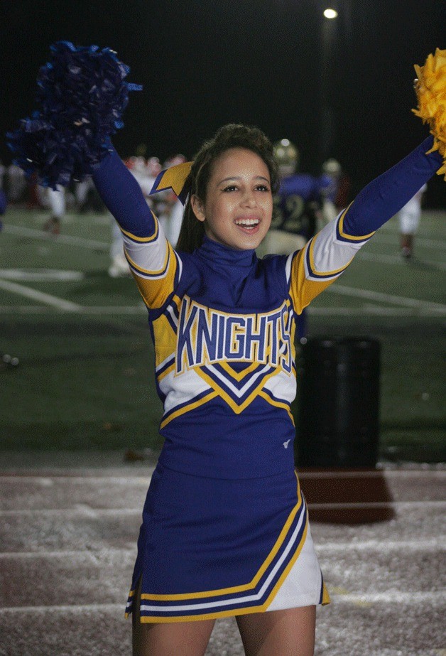 Bremerton High cheerleaders lead the fans in cheers as the Knights beat Renton High Nov. 2 at Silverdale Stadium.