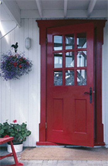 Your front doorway makes a lasting first impression. Freshen up the area with a coat of paint and some colorful flowers.