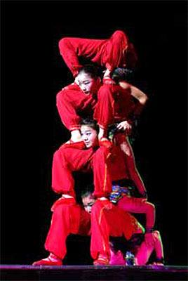 Contortionists with the Shangri-La Chinese Acrobats bend their bodies in ways that seem humanly impossible.