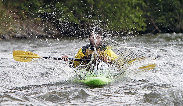 Colin McDonald paddles down the Rio Grande on day three of his excursion.