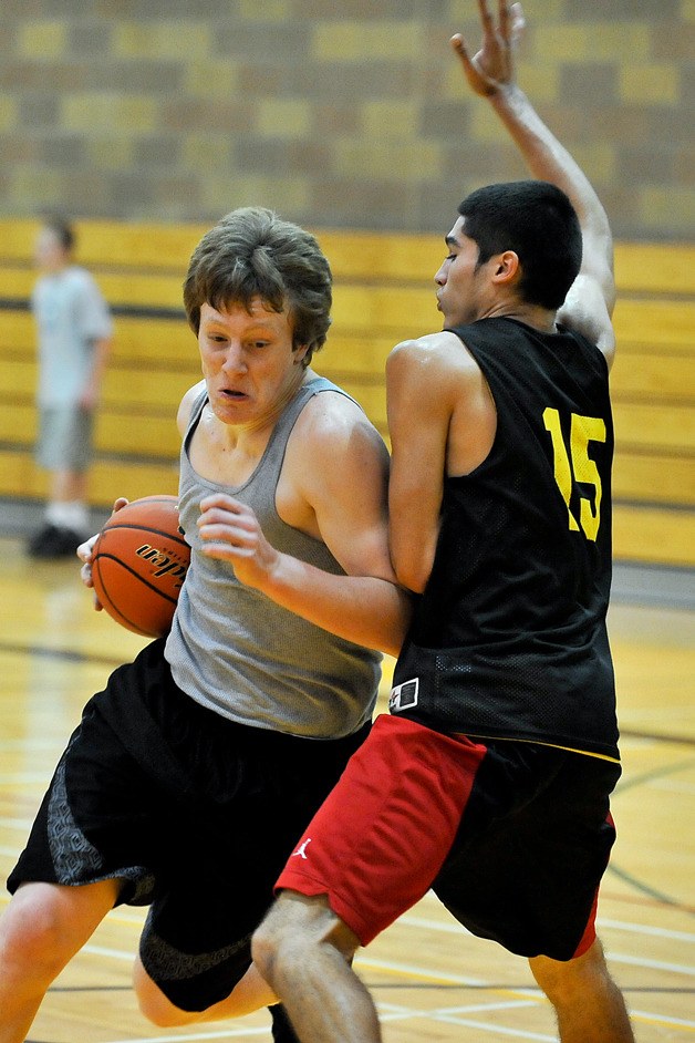 Sam Byers bursts past George Hill during the second day of tryouts on Nov.16.