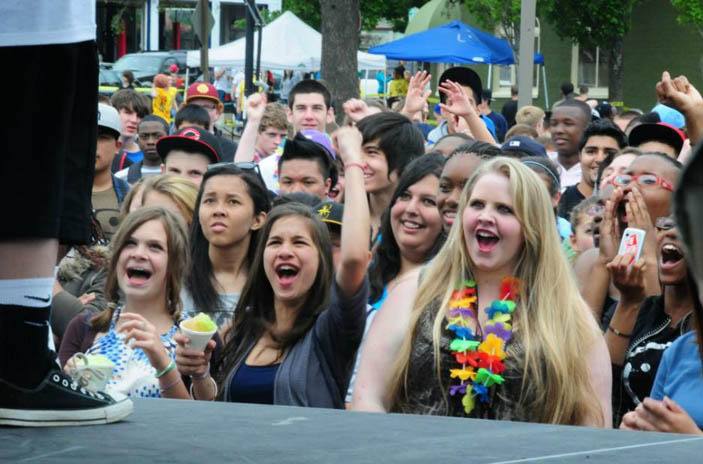 Young people enjoy a live show at last year's Party at the Pier. This year's event promises to be bigger and better and to remain a safe place for young people to celebrate the end of the school year.