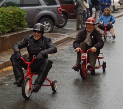 Mayoral candidate Patty Lent zooms into second place at the 3rd Annual Rice Fergus Miller Tricycle Race for the United Way.