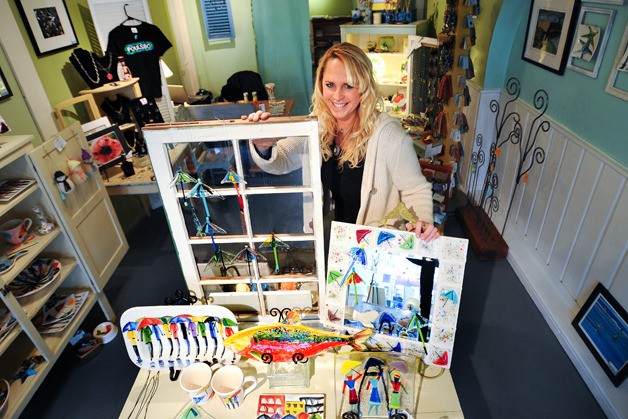 Indi Studio owner Susan Butler shows her wares in Poulsbo. The Indianola-based artists is joined by several other local artists in the new Front Street shop.