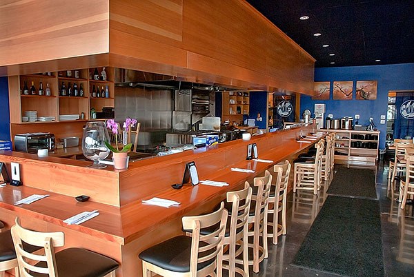 Jo:a’s sushi bar features an open kitchen so customers can view their sushi and other menu items being prepared.