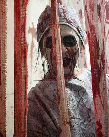 Marilyn Pincus dressed as an asylum ghoul for the USS Turner Joy museum ship “Haunted Asylum” tour in 2012.
