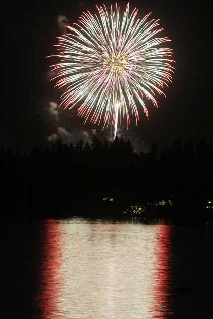 A firework in a 2014 July 4 celebration.