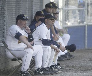 Kitsap BlueJackets head coach Matt Acker (far left)