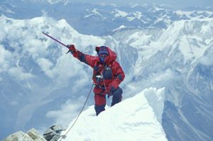 Ed Viesturs atop Nepals Mount Manaslu.