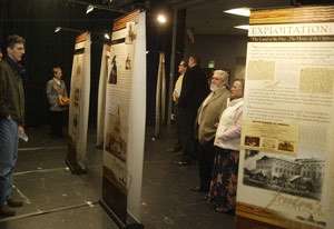 Members of the public and Central Kitsap School District employees view the U.S. Capitol Historical Societys exhibit