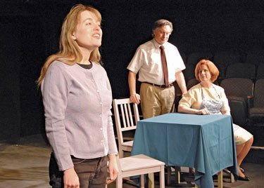 Bronsyn Foster-Springer (left) plays the roll of Lil Bit in the Jewel Boxs staging of How I Learned to Drive. Larry Blain (center) plays her Uncle Peck.