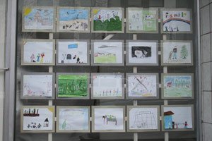 Pictures drawn by local elementary school students are on display at the Max Hale Center in downtown Bremerton as part of The Picture Project.