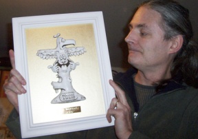 Local sketcher Pat Moriarity was awarded the 2008 Golden Toonie — the award for best cartoonist in the Northwest from the association Cartoonists Northwest.