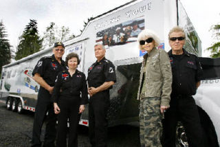 Bob Thompson and his crew are showing off his NHRA funny car today at the Armed Forces Day Parade in Bremerton.