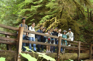 Foreign exchange students studying at Olympic College through the International Student Program hiked around Lake Crescent last weekend.