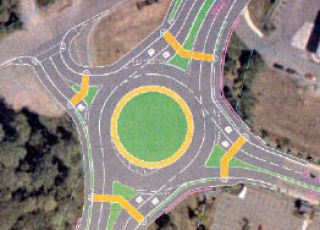 An artist’s rendering of the proposed Pottery Avenue roundabout.