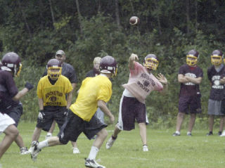 South Kitsap backup quarterback Gordy Anderson takes a few reps during the team’s first practice last Thursday.