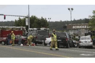 Central Kitsap Fire & Rescue crews and Kitsap County Sheriff’s deputies responded to a five-car motor vehicle collision Thursday afternoon at the intersection of Silverdale Way and Ridgetop Boulevard in Silverdale. Traffic was backed up for about an hour and two people sustained minor injuries. They were both treated by medics and released at the scene. The sheriff’s office is investigating the collision.