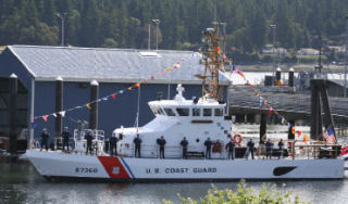 The 87-foot Coast Guard cutter Sea Devil was commissioned June 20 at Naval Undersea Warfare Center-Keyport. The Sea Devil will escort Navy submarines in and out of the Puget Sound safely.