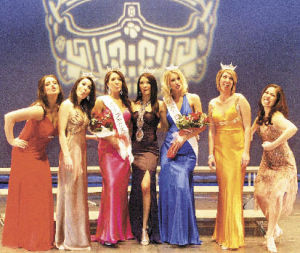 Current and former royalty pose for a funny picture together after the pageant. Pictured from left to right
