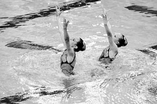 The Kitsap Water Blossoms synchronized swim team uses the North Kitsap Community Pool to practice for state and regional meets.