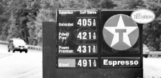 The Kingston Texaco gas prices popped over the $4 mark on Wednesday. Other stations started raising prices as the busy holiday traveling weekend approached.
