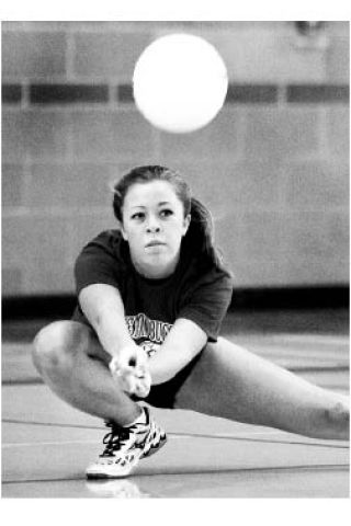 KHS spiker Arianna Finland works out with the team during practice last week at Kingston High School.