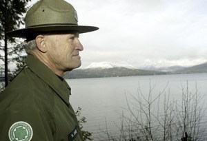 Scenic Beach State Park Head Ranger Mike James looks out at the Hood Canal Monday morning. James will retire from Washington State Parks in April.